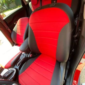 Авточехлы Автопилот Черный красный цвет